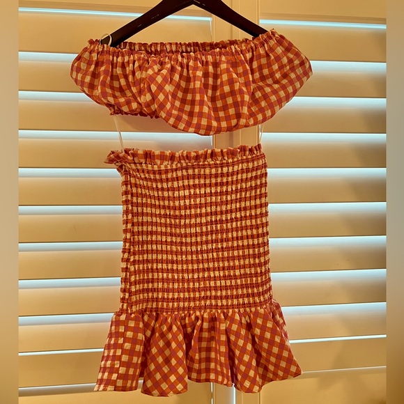 Mable by Anthropologie Gingham Plaid Skirt & Top Set, NWT - Picture 7 of 9